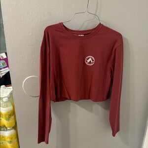 Alphalete Burgundy Long Sleeve Crop Top